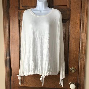 soulgani active White Dolman Sleeve Pullover w/Drawstring Hem & Cuffs Size 2X